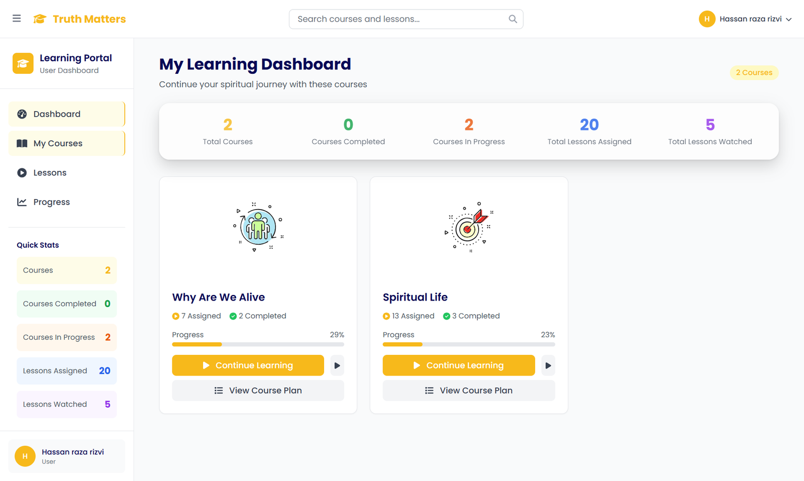 TruthMatters enrollment dashboard